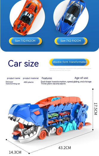 Tyrannosaurus Deformation Track Gliding Car – 3-in-1 Transforming Dino Transporter Toy