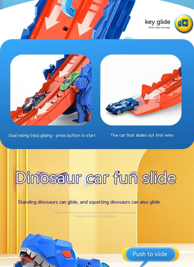 Tyrannosaurus Deformation Track Gliding Car – 3-in-1 Transforming Dino Transporter Toy