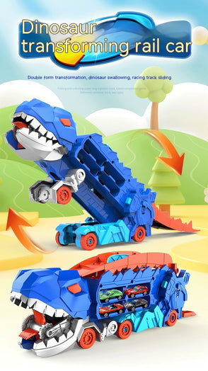 Tyrannosaurus Deformation Track Gliding Car – 3-in-1 Transforming Dino Transporter Toy