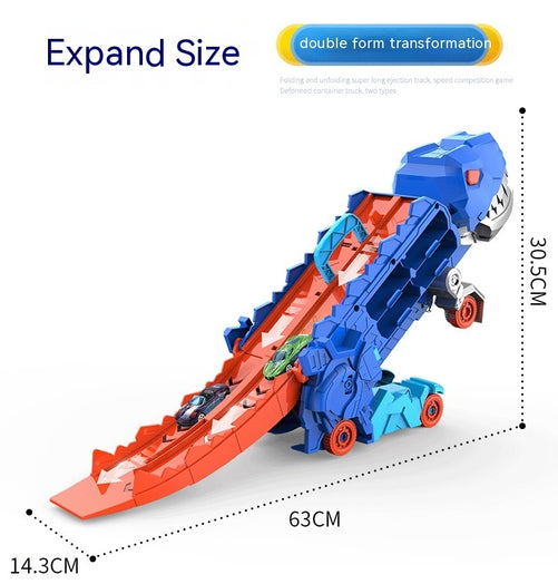 Tyrannosaurus Deformation Track Gliding Car – 3-in-1 Transforming Dino Transporter Toy