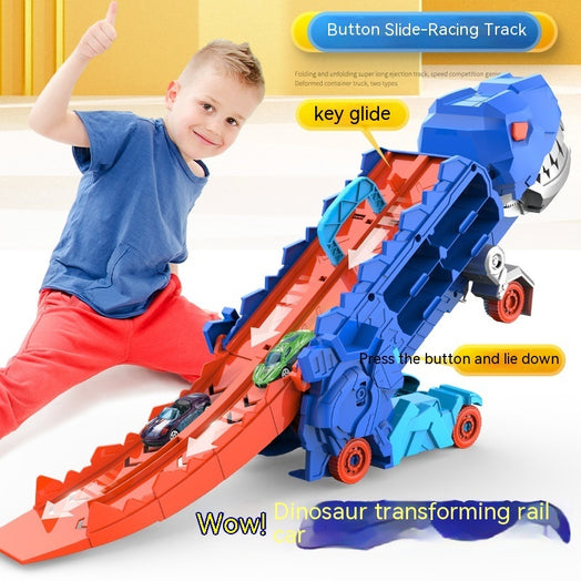 Tyrannosaurus Deformation Track Gliding Car – 3-in-1 Transforming Dino Transporter Toy